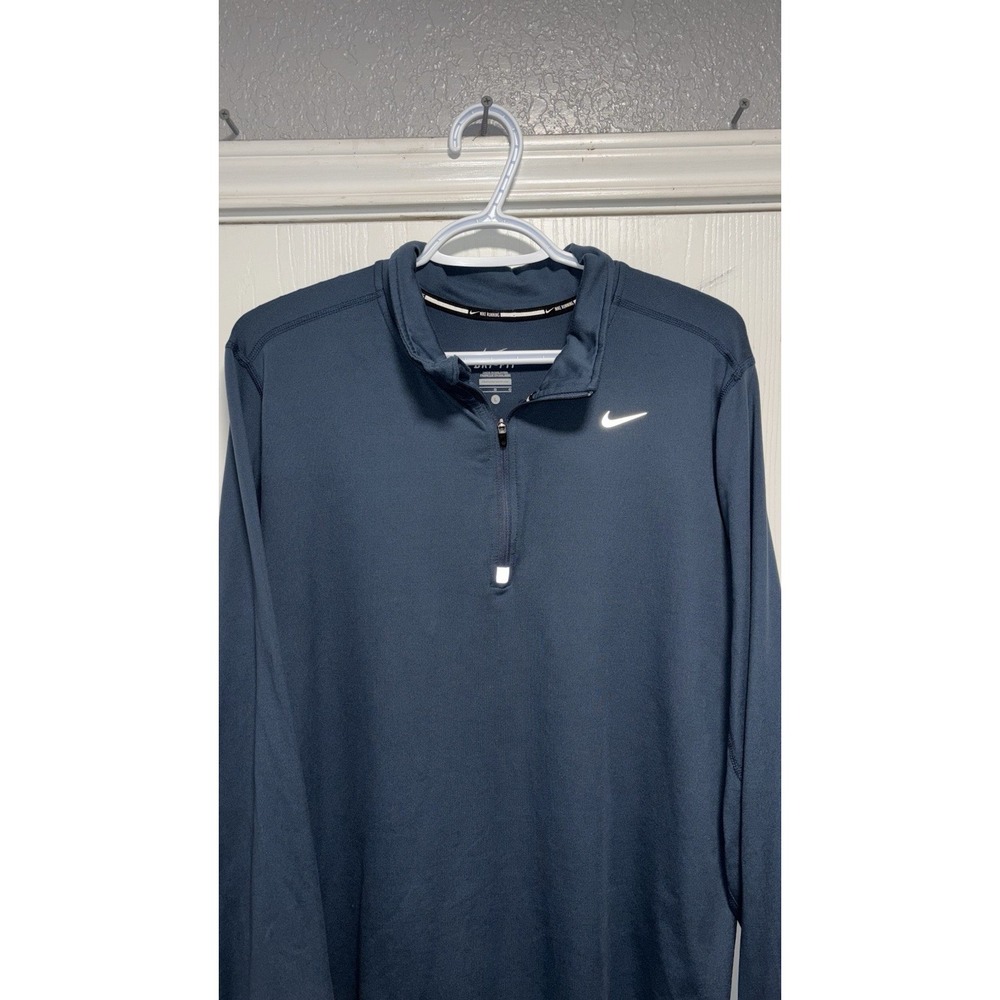 Men's Nike Dri-Fit Element 1/2 Zip Running Pullover Top - Navy Blue - Large